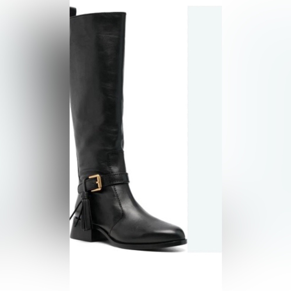 See By Chloe Lory Tassel Black Knee Boots 36=6
